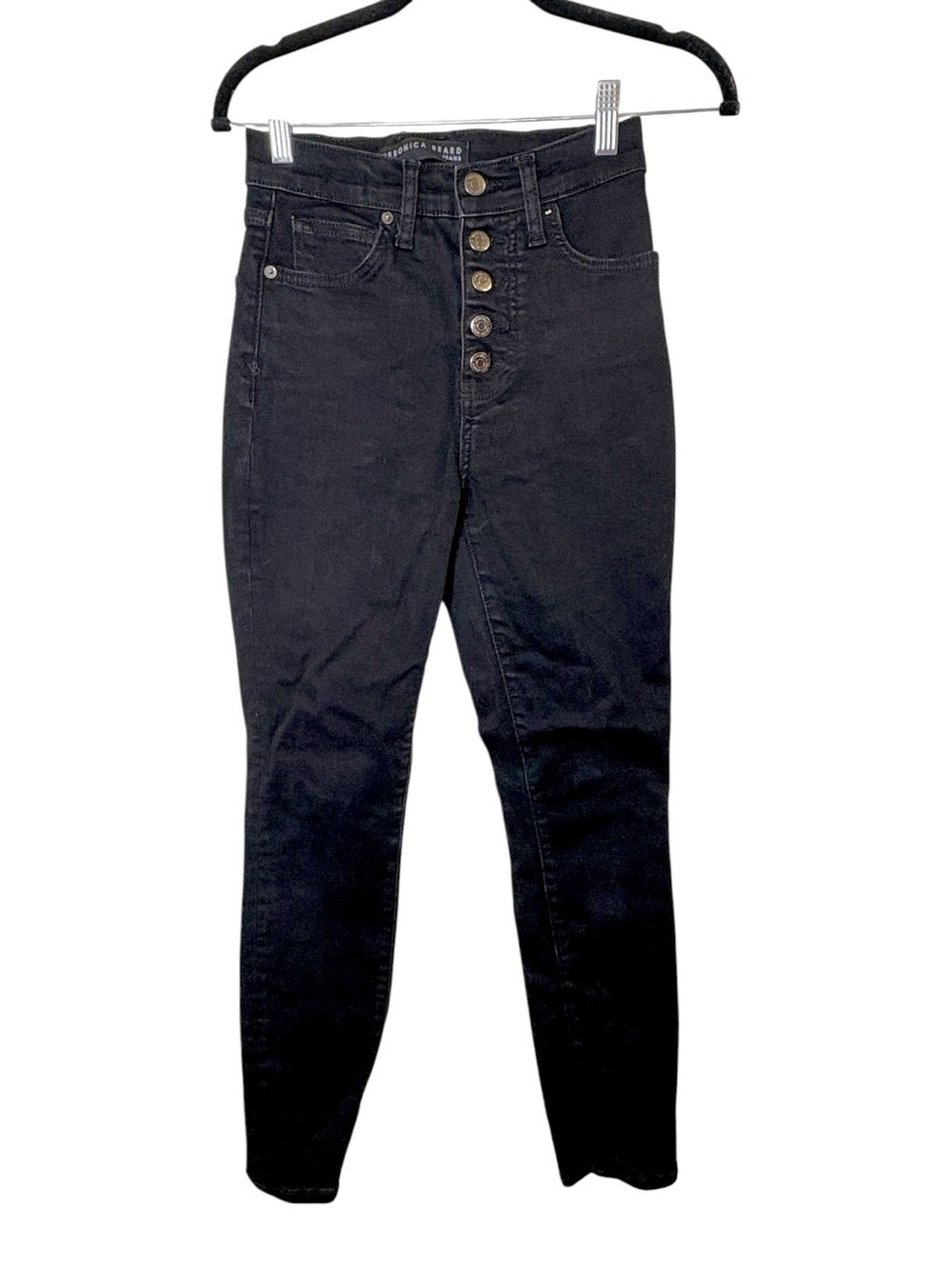 Veronica Beard Washed Black Maera Skinny High Rise Jeans Size 25
